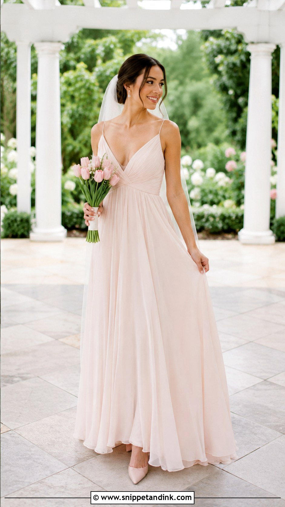 Blush Petite Empire Waist Wedding Dress - Snippet and Ink - 20 Blush Wedding Dresses