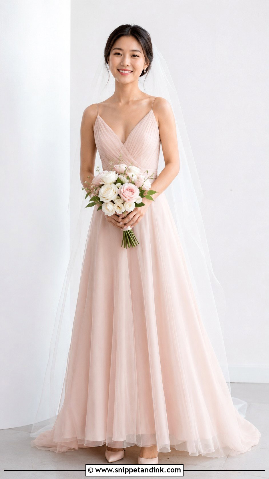 Blush Petite Wedding Dress - Snippet and Ink - 25 Blush Colored Wedding Dresses