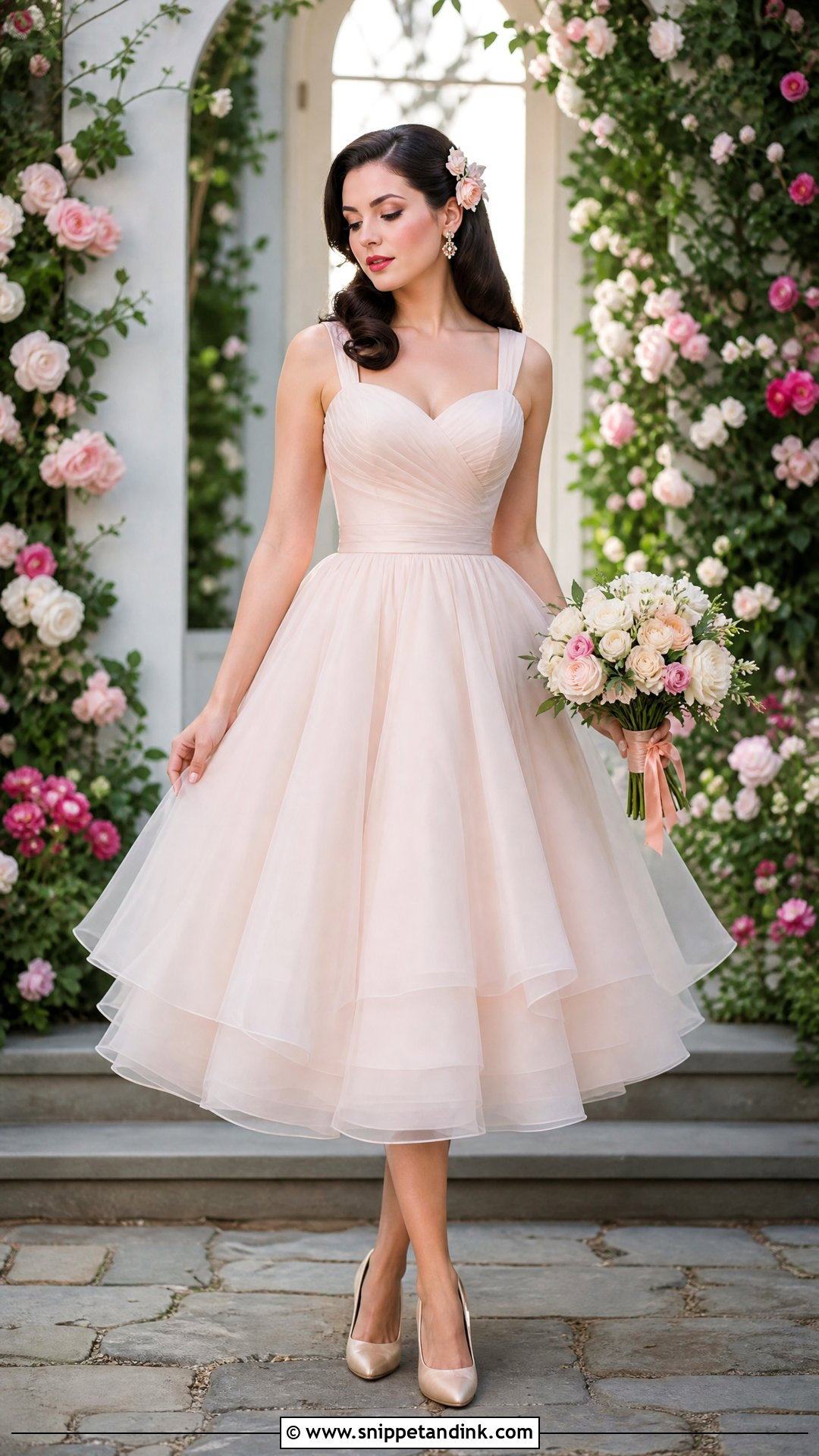 Blush Pin Up Wedding Dress - Snippet and Ink - 20 Pin Up Wedding Dress Ideas