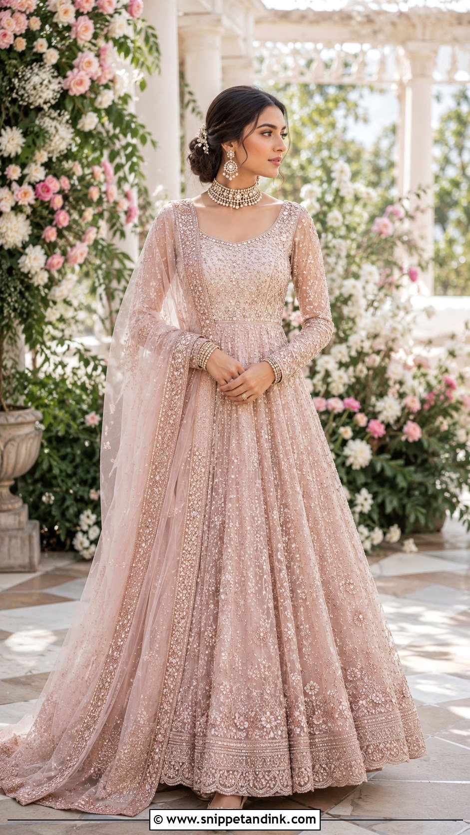 Blush Pink Anarkali Bridal Dress - Snippet and Ink - 20 Anarkali Bridal Dress Ideas