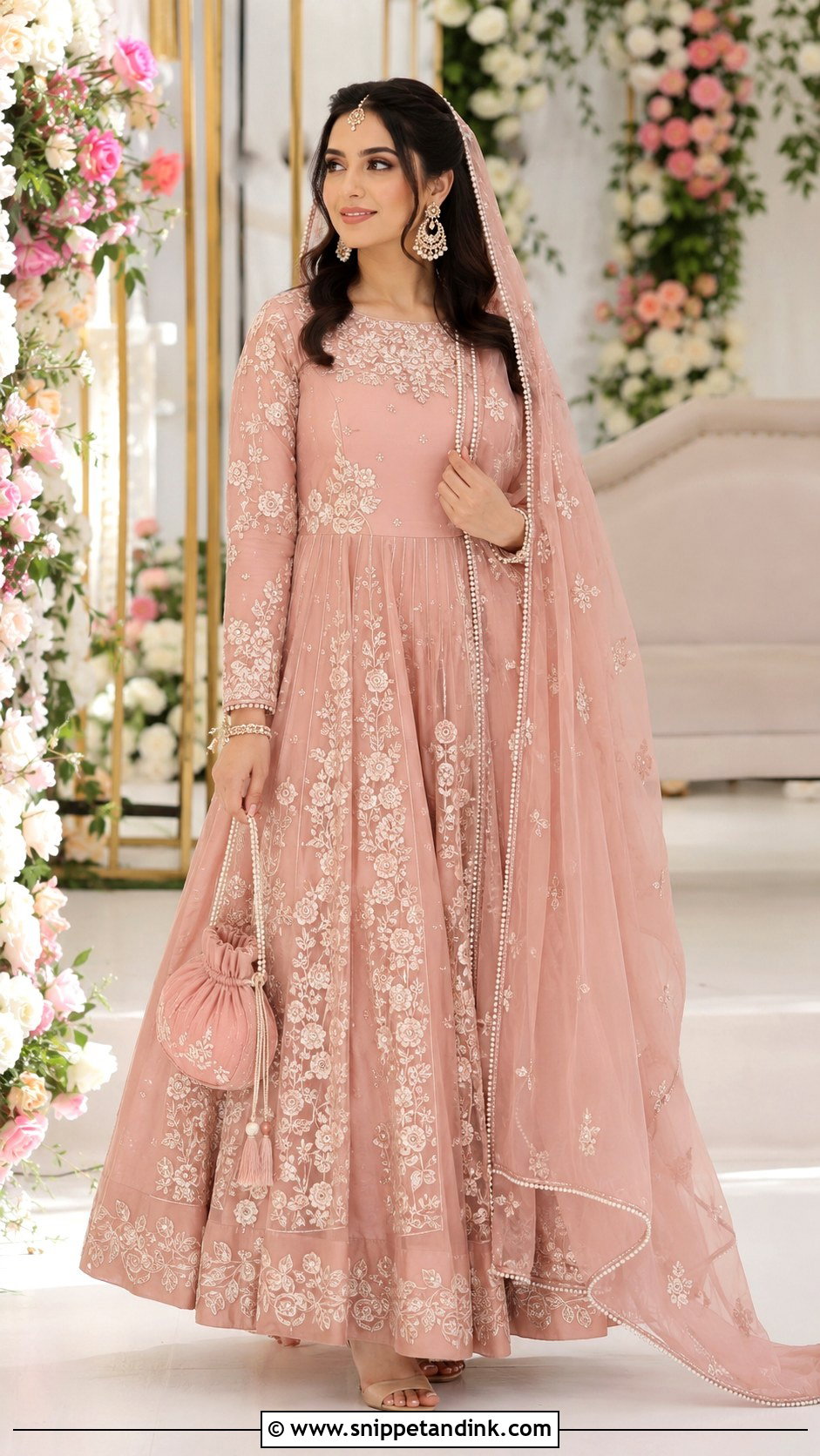 Blush Pink Anarkali Nikkah Dress - Snippet and Ink - 20 Dresses for Nikkah
