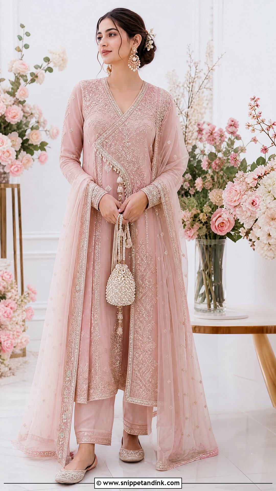 Blush Pink Angrakha Nikkah Dress - Snippet and Ink - 20 Nikkah Inspo Dresses