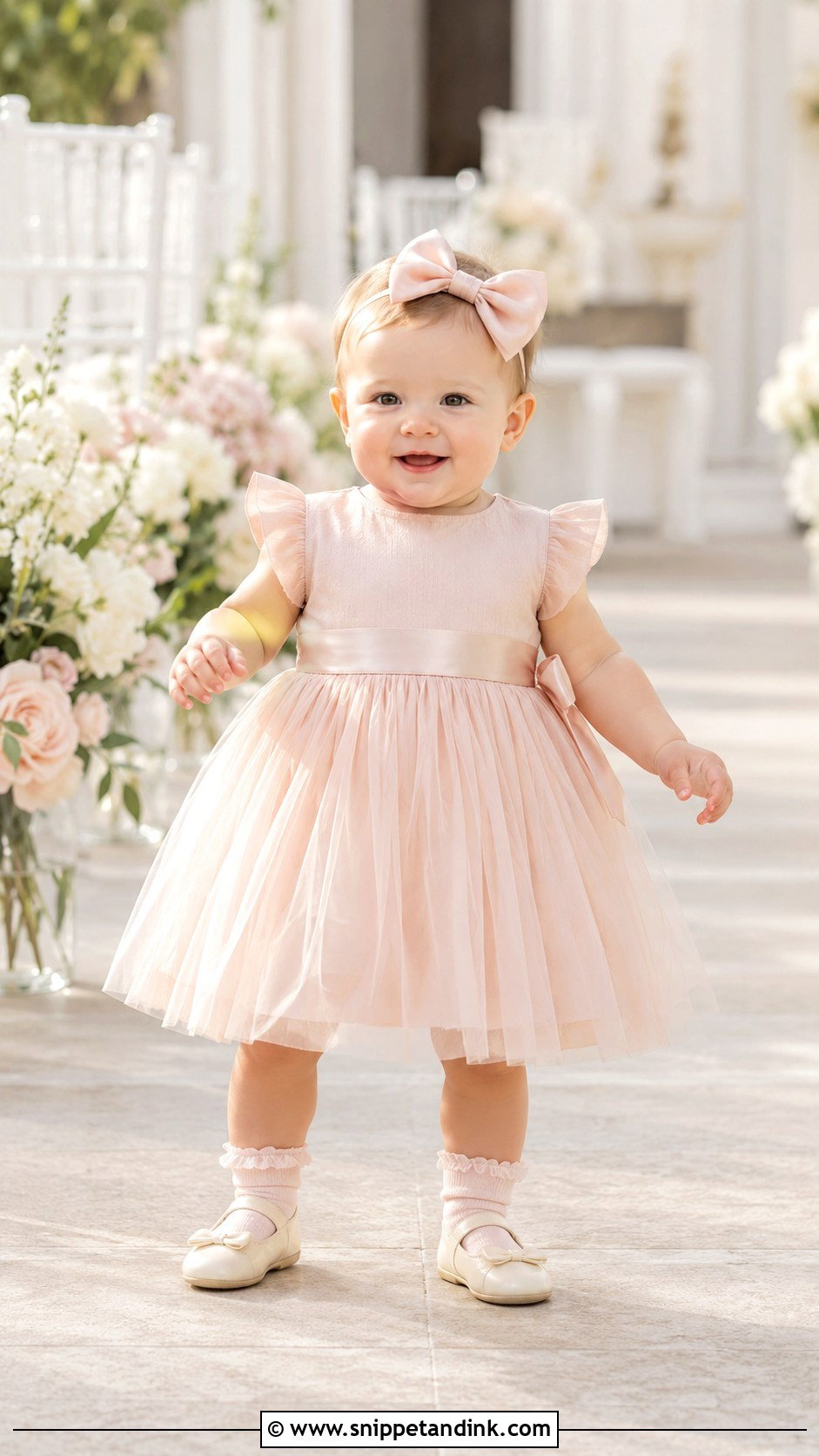 Blush Pink Baby Wedding Dress - Snippet and Ink - 20 Baby in Wedding Dress Ideas