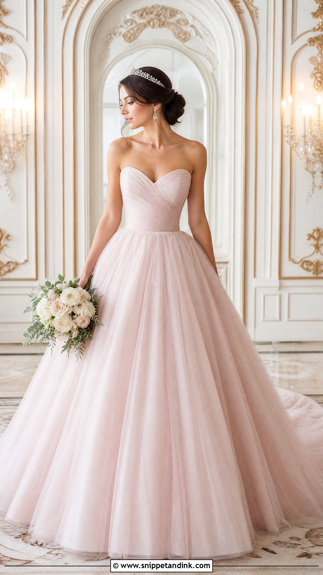 Blush Pink Ball Gown Bridal Dress - Snippet and Ink - 25 Pink Bridal Dress Ideas