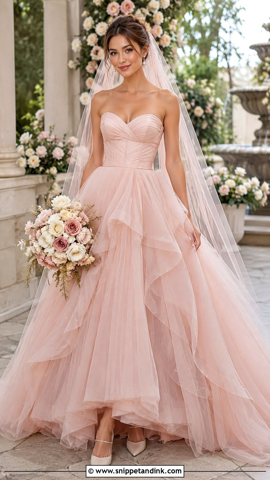 Blush Pink Ball Gown Bride - Snippet and Ink - 20 Colorful Bride Ideas