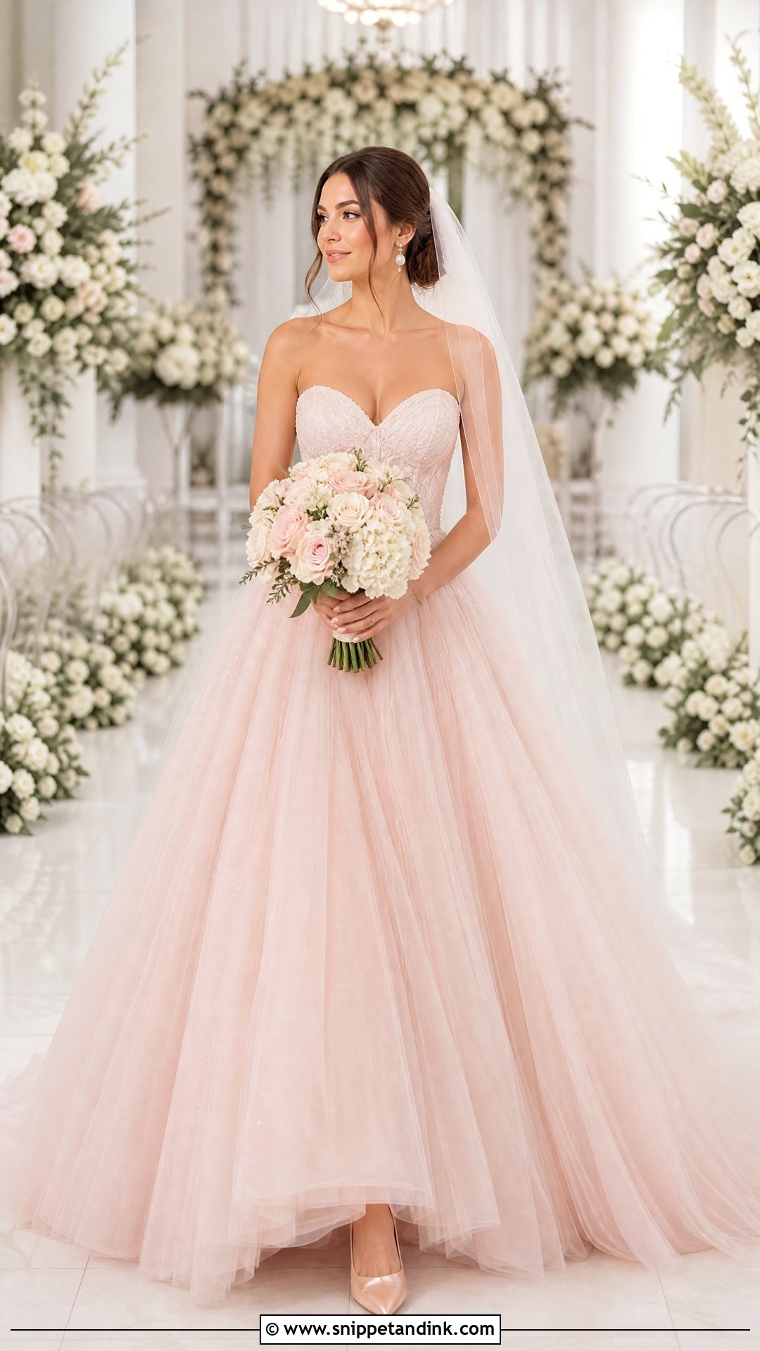 Blush Pink Ball Gown Bride - Snippet and Ink - 25 Pink Bride Ideas