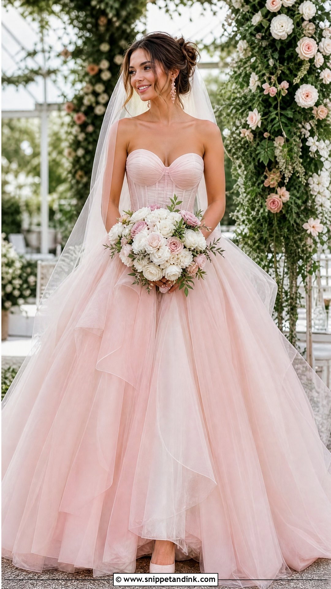 Blush Pink Ball Gown Wedding Dress - Snippet and Ink - 20 Big Puffy Wedding Dresses