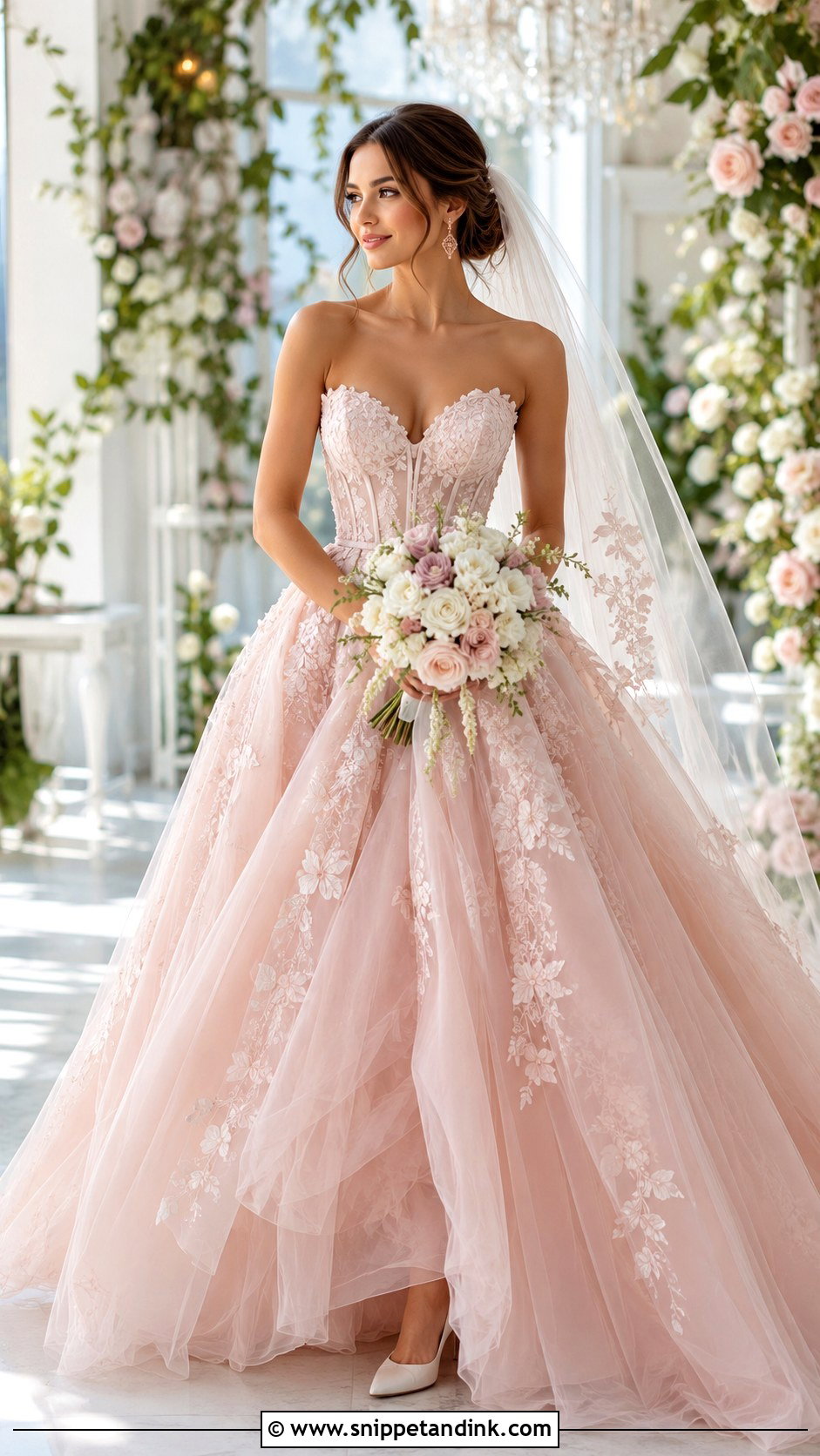 Blush Pink Ball Gown Wedding Dress - Snippet and Ink - 20 Ball Gown Wedding Dress Princess Ideas