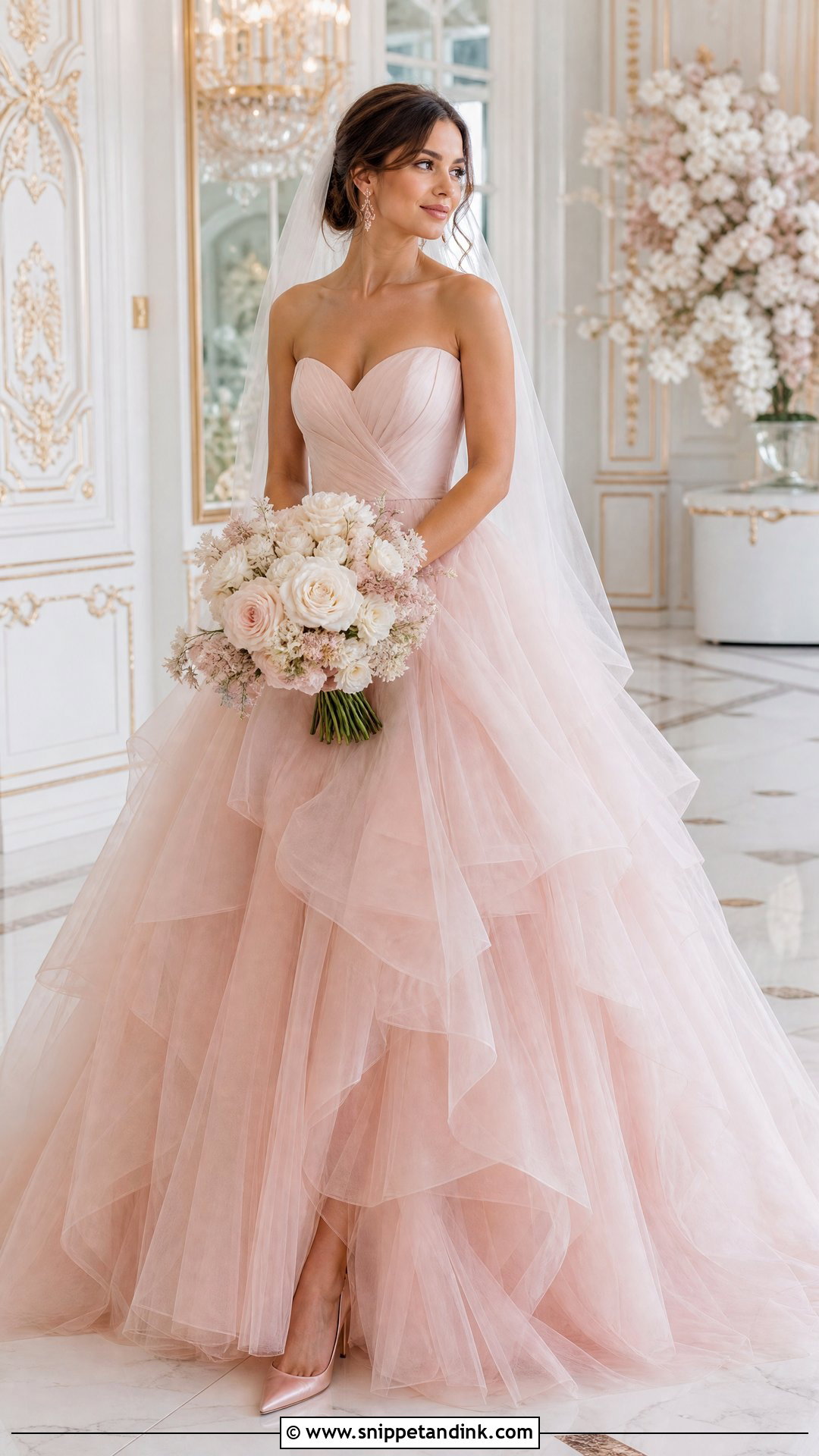Blush Pink Ball Gown Wedding Dress - Snippet and Ink - 20 Pastel Wedding Dresses