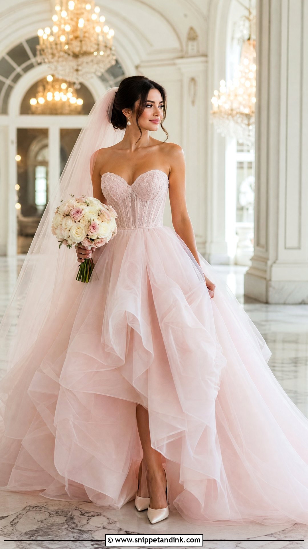 Blush Pink Ball Gown Wedding Dress - Snippet and Ink - 20 Pink Wedding Gowns