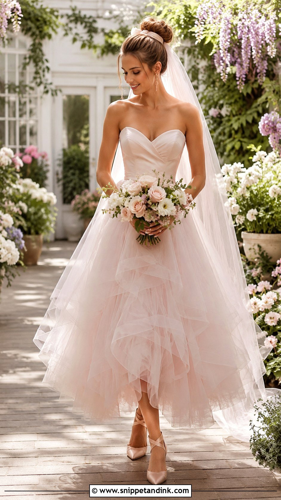 Blush Pink Ballerina Wedding Dress - Snippet and Ink - 20 Ballerina Wedding Dress Ideas