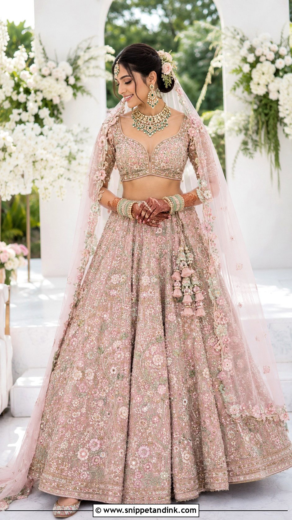 Blush Pink Bollywood Bridal Lehenga - Snippet and Ink - 20 Bollywood Bridal Ideas