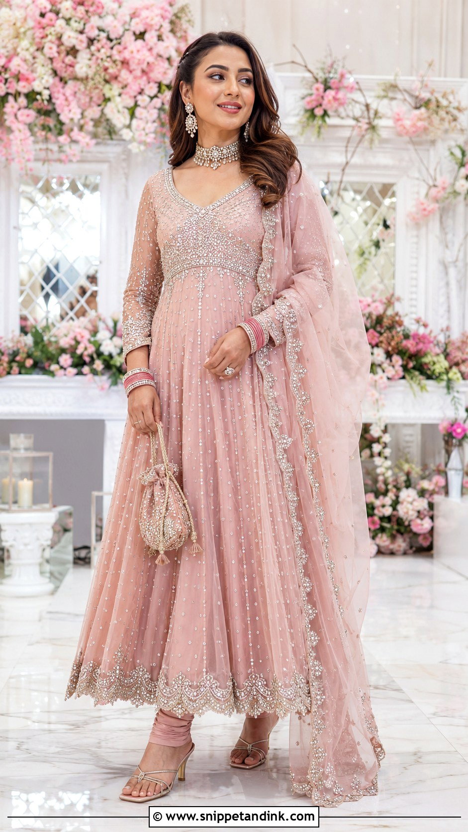 Blush Pink Bridal Anarkali Suit - Snippet and Ink - 20 Bridal Anarkali Suits Brides