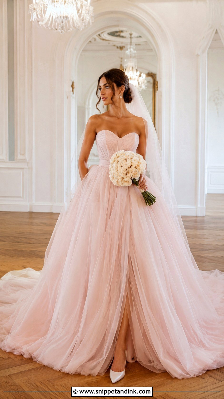Blush Pink Bridal Ball Gown - Snippet and Ink - 20 Pink Bridal Ideas