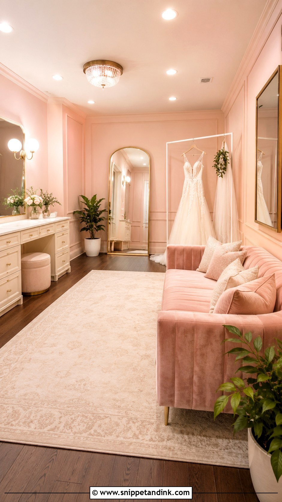 Blush Pink Bridal Dressing Room - Snippet and Ink - 20 Bridal Dressing Room Ideas