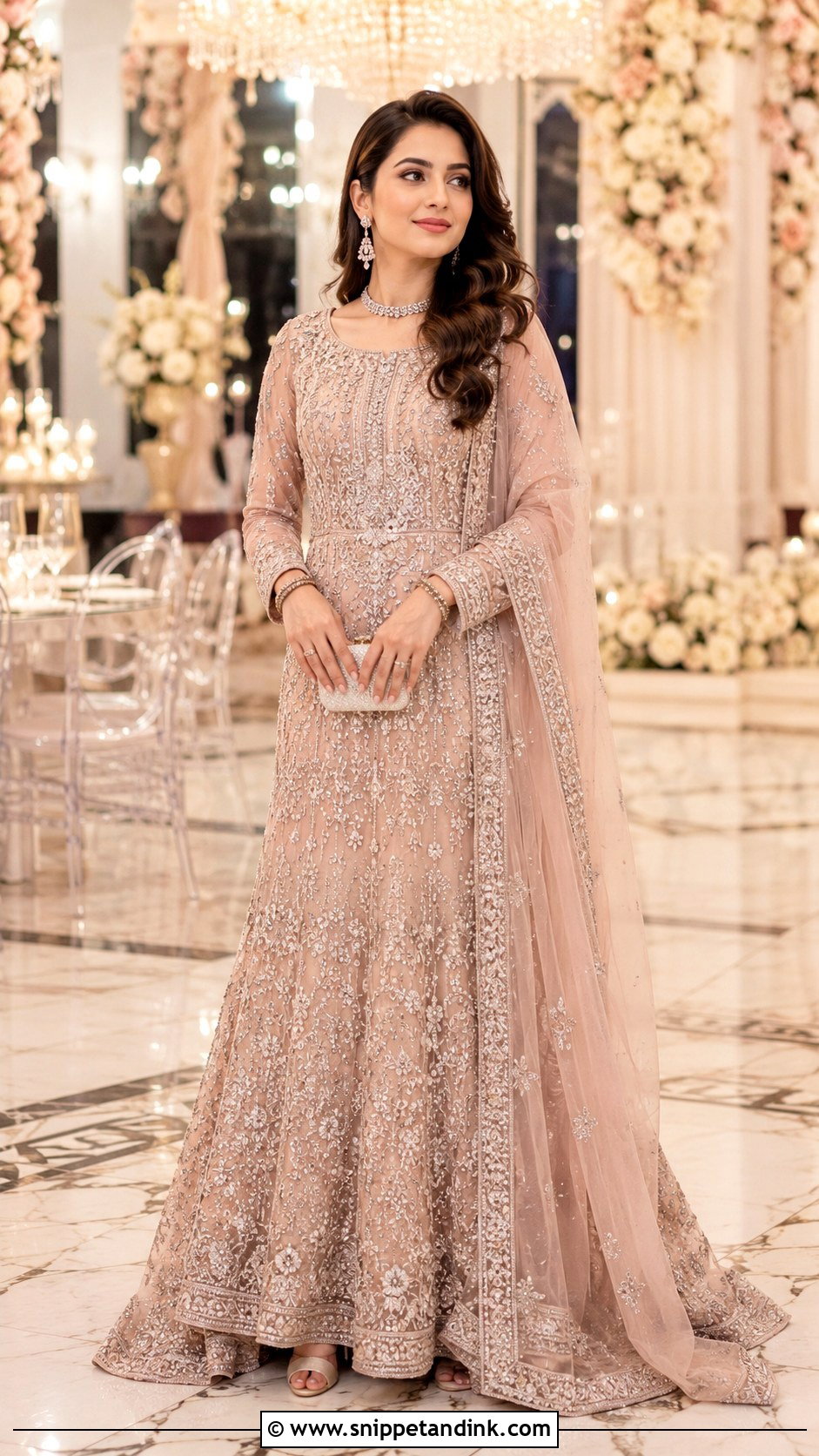 Blush Pink Bridal Gown Dress - Snippet and Ink - 30 Pakistani Wedding Dress Ideas