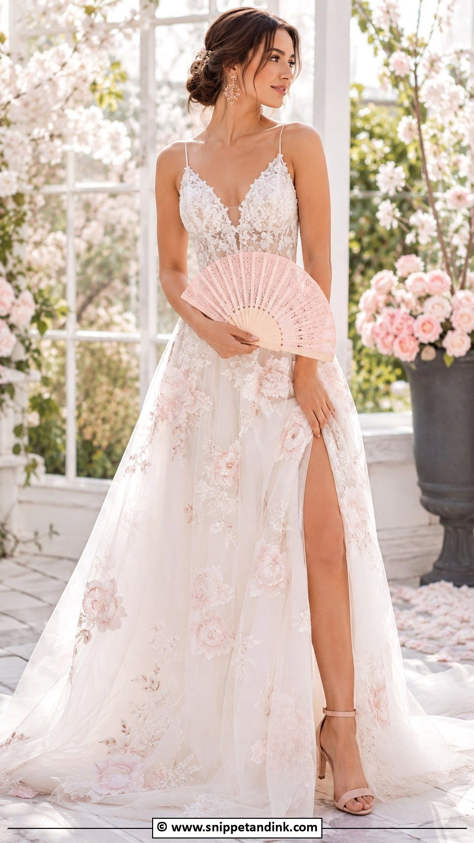 Blush Pink Bridal Hand Fan - Snippet and Ink - 25 Bridal Hand Fan Ideas