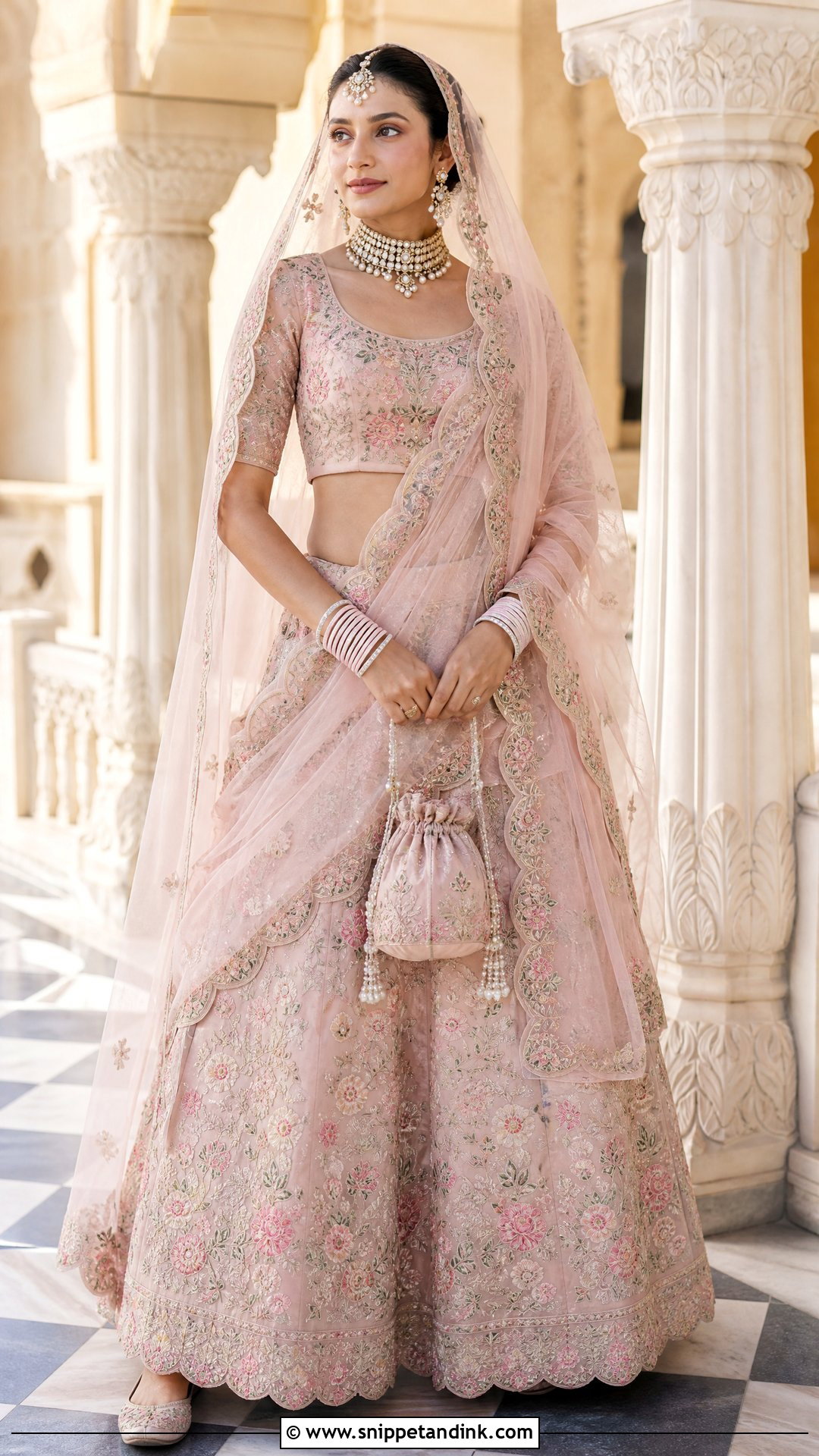 Blush Pink Bridal Lehenga - Snippet and Ink - 25 Royal Indian Brides Ideas