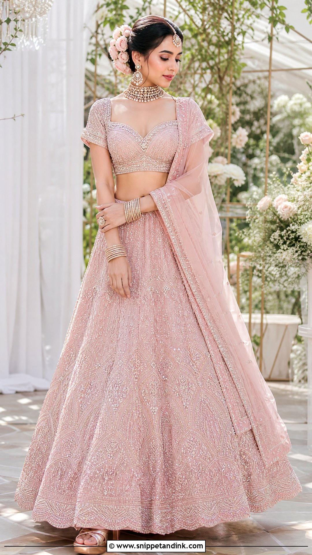 Blush Pink Bridal Lehenga - Snippet and Ink - 25 Hindu Wedding Dress Ideas