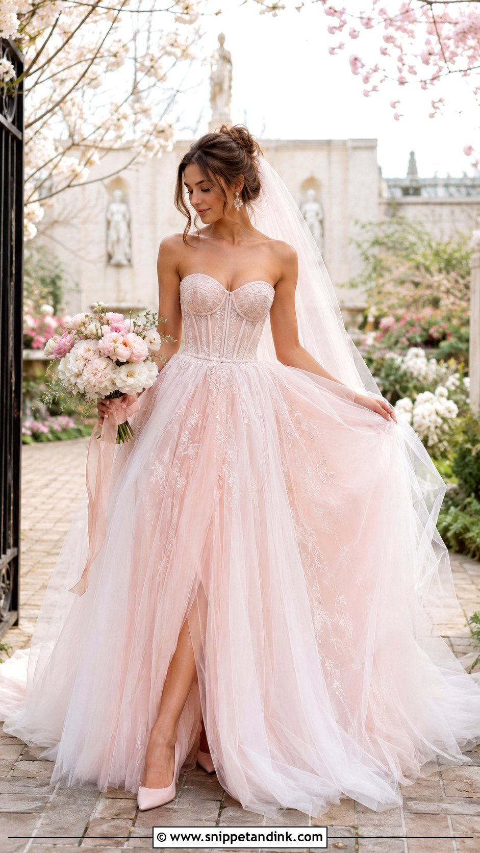 Blush Pink Cinderella Gown - Snippet and Ink - 20 Cinderella Gown Wedding Ideas