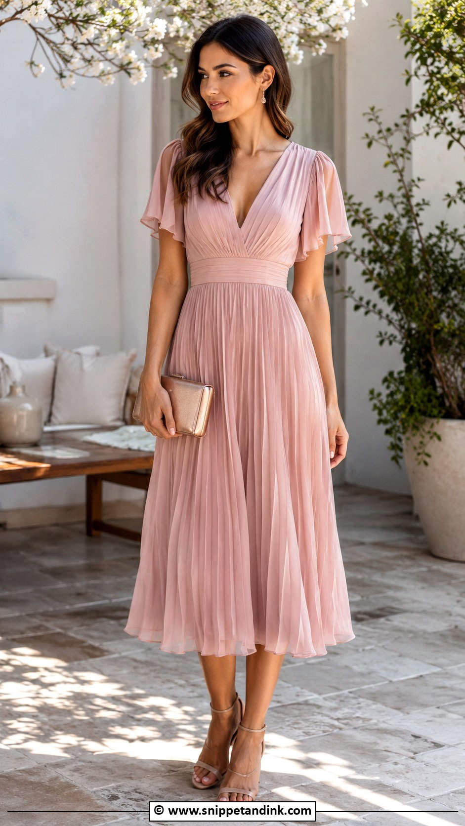 Blush Pink Cocktail Dress Outfit - Snippet and Ink - 30 Cocktail Dress Wedding Ideas