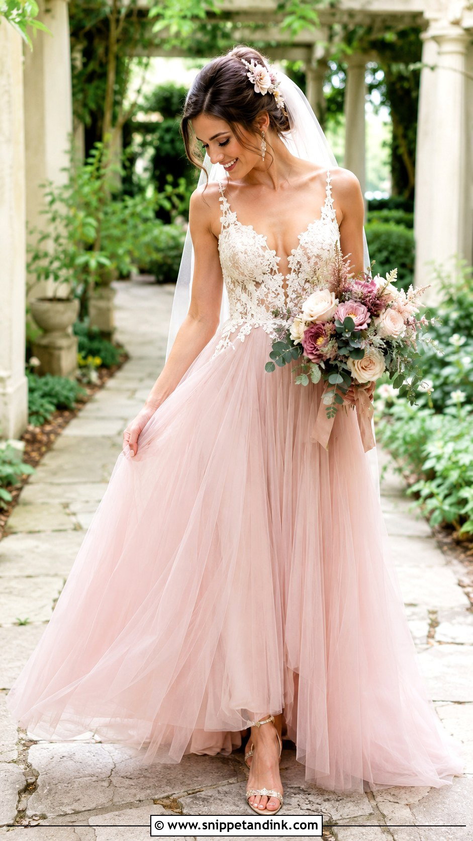 Blush Pink Fairy Bride Dress - Snippet and Ink - 20 Fairy Bride Dress Ideas