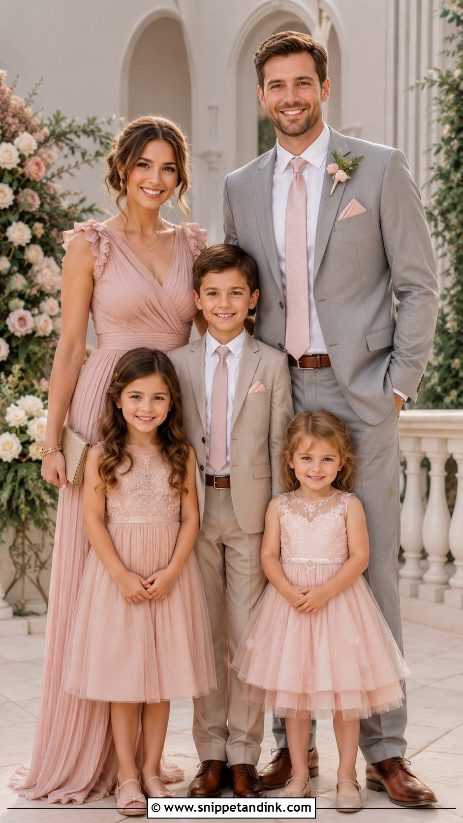 Blush Pink Family Wedding Outfit - Snippet and Ink - 25 Matching Family Outfits for Wedding