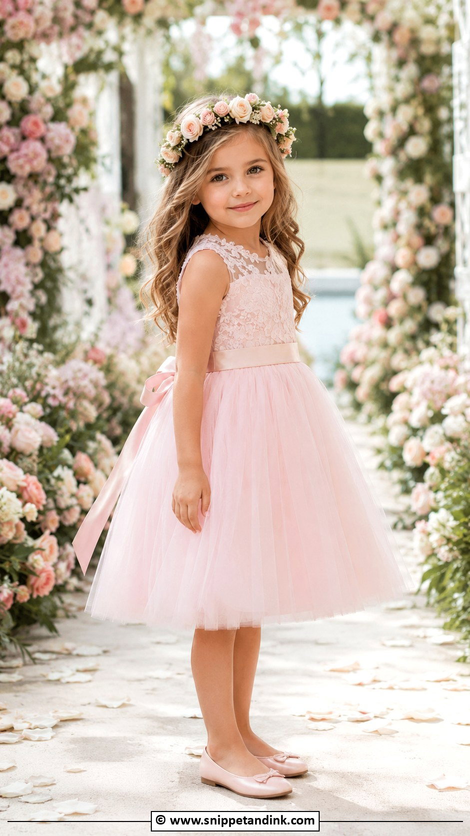 Blush Pink Flower Girl Dress - Snippet and Ink - 30 Wedding Dresses for Kids