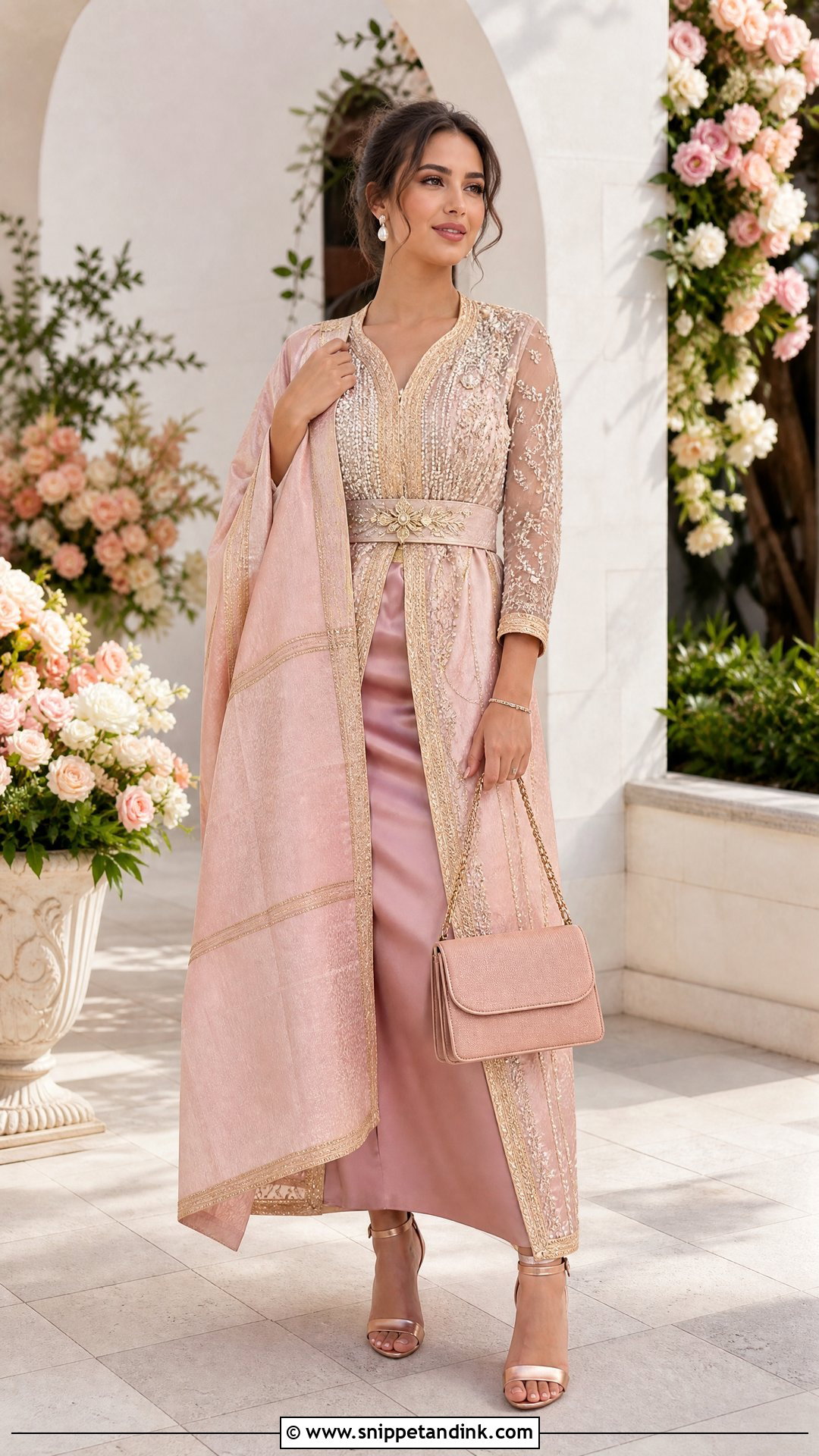 Blush Pink Fouta And Blouza Wedding Dress - Snippet and Ink - 20 Tunisian Wedding Dress Ideas