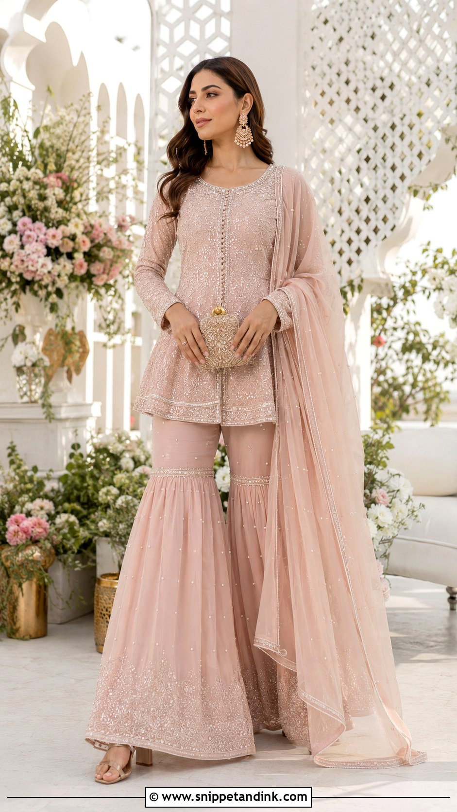 Blush Pink Garara - Snippet and Ink - 20 Garara for Wedding Ideas