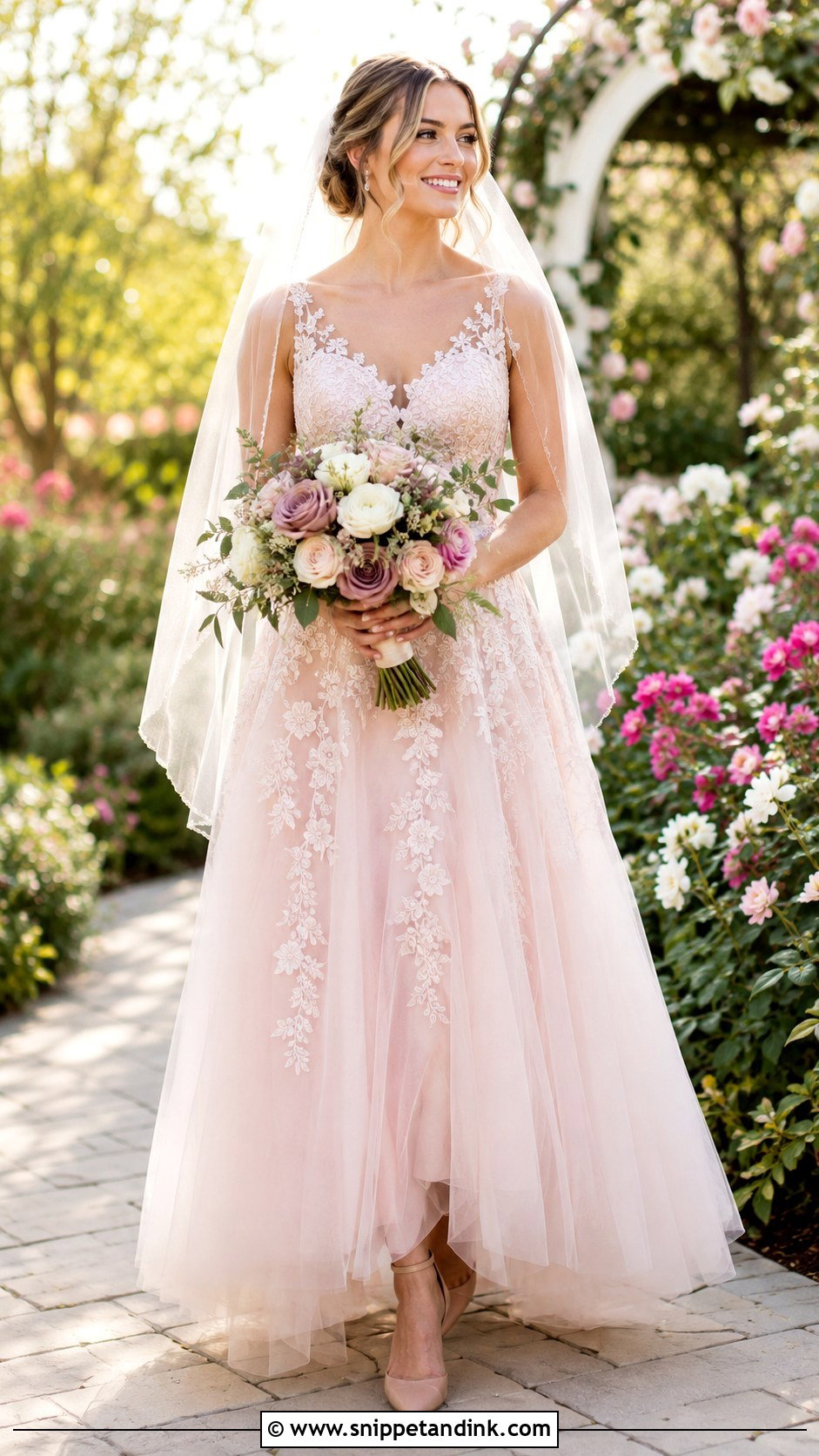 Blush Pink Garden Wedding Dress - Snippet and Ink - 30 Blush Pink Wedding Dress Ideas