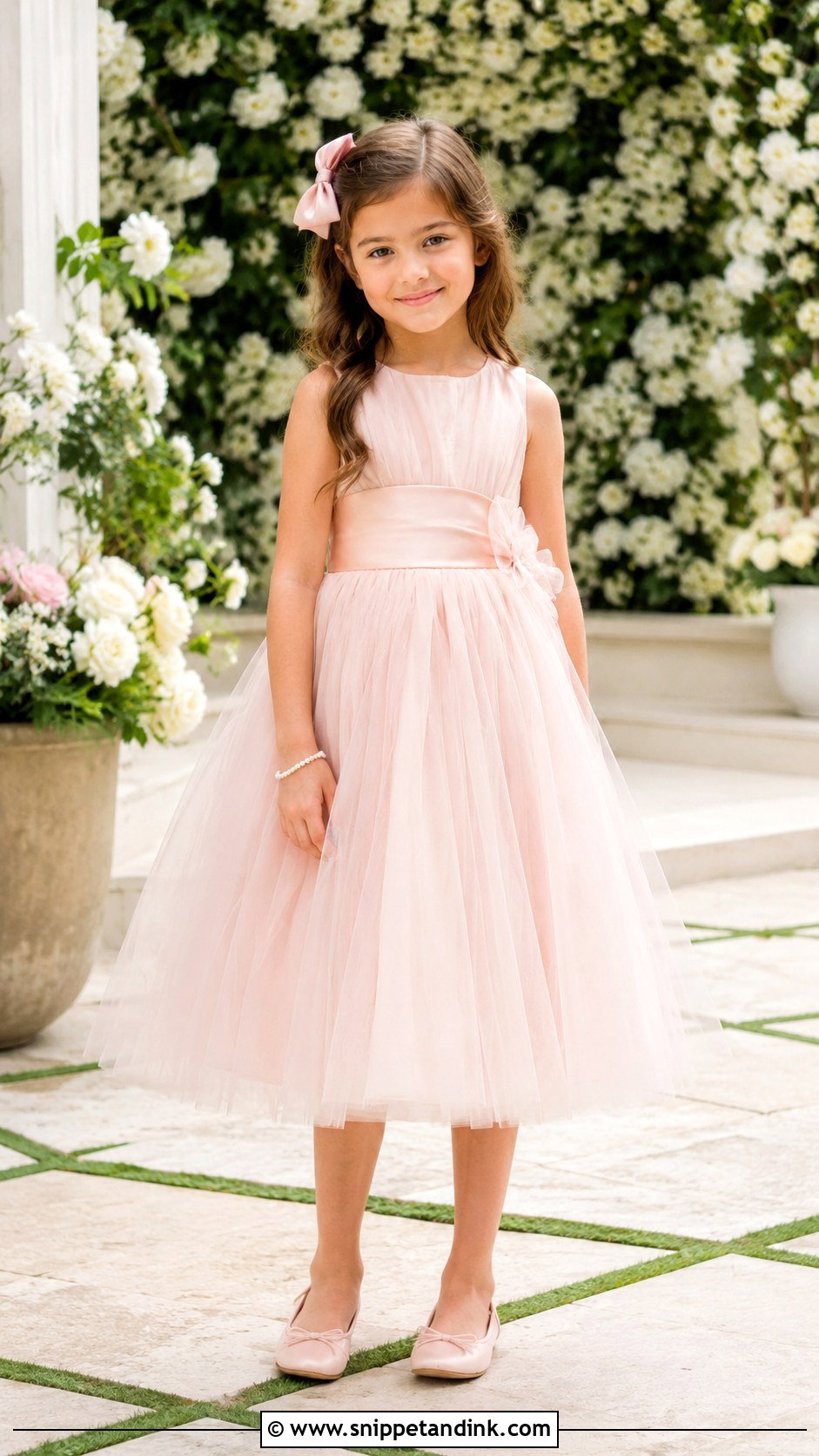 Blush Pink Girls Wedding Dress - Snippet and Ink - 25 Girls Wedding Dresses