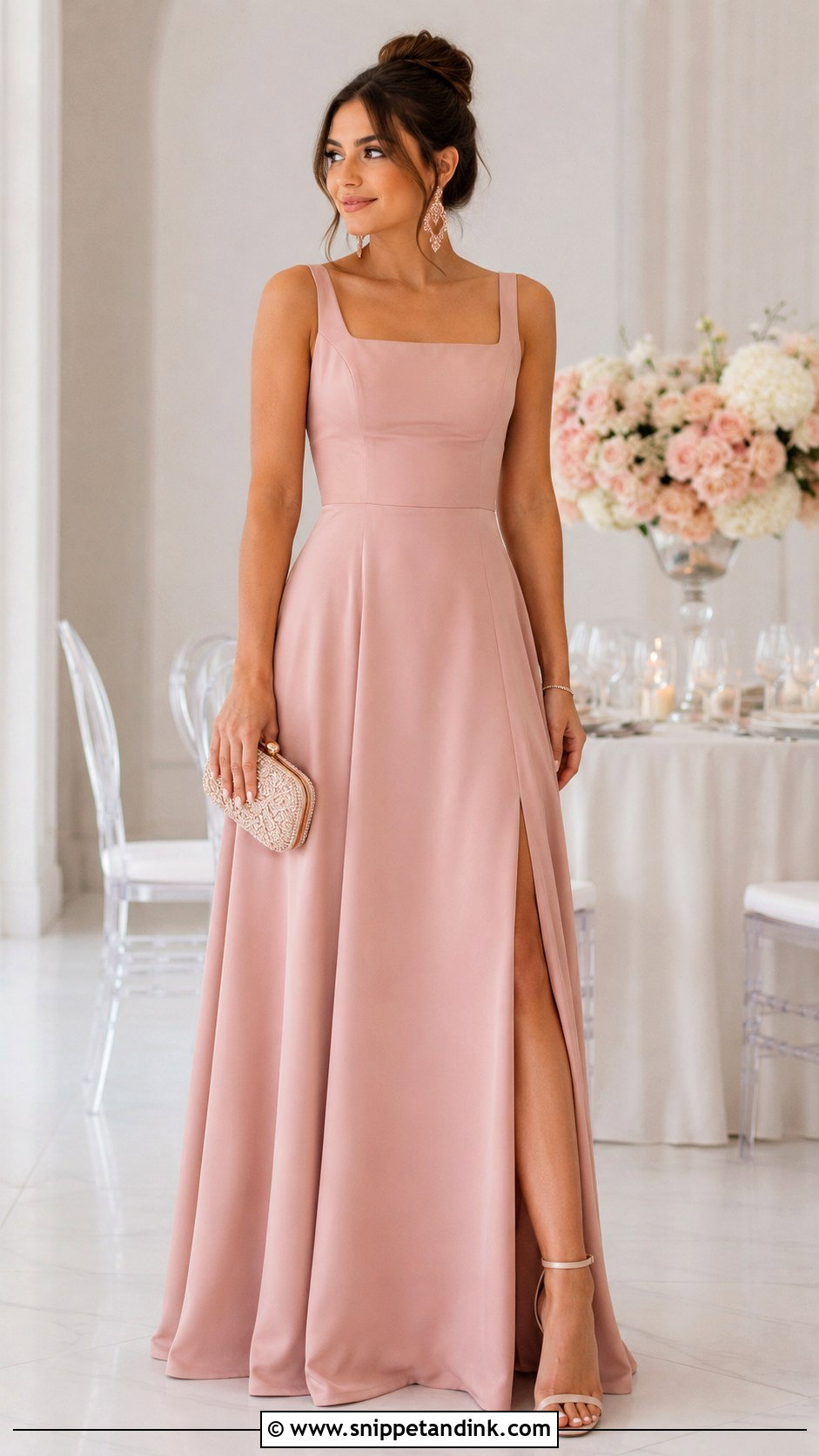 Blush Pink Gown With Champagne Heels - Snippet and Ink - 20 Gown Colors