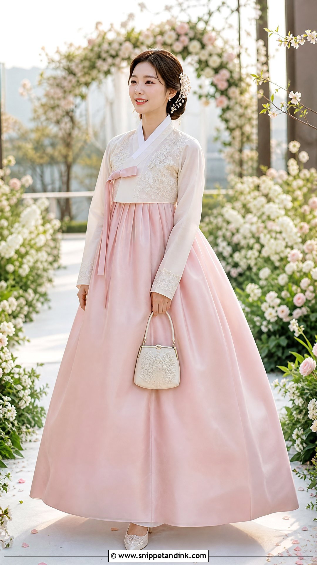 Blush Pink Hanbok Korean Wedding Dress - Snippet and Ink - 25 Elegant Korean Wedding Dress Ideas