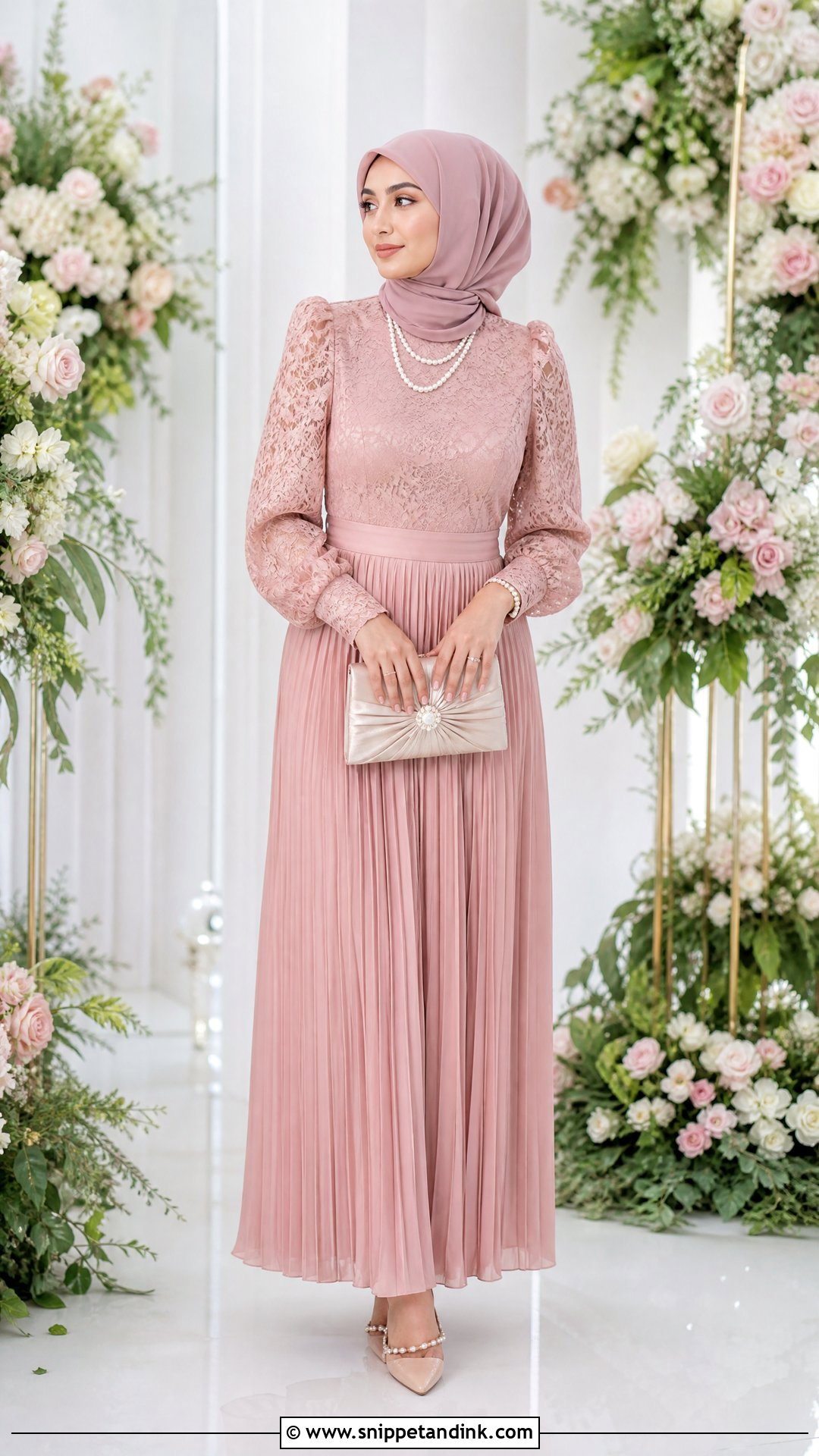 Blush Pink Hijab Wedding Dress - Snippet and Ink - 25 Hijab Ideas for Wedding