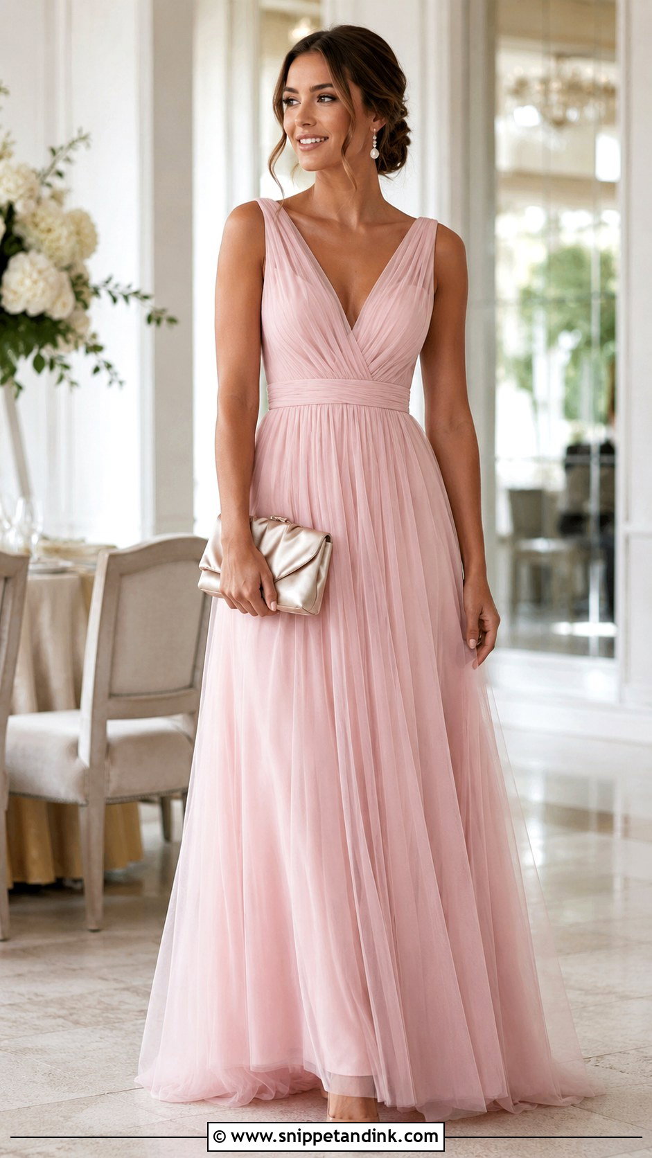 Blush Pink Infinity Dress With Tulle - Snippet and Ink - 20 Infinity Dress with Tulle Ideas