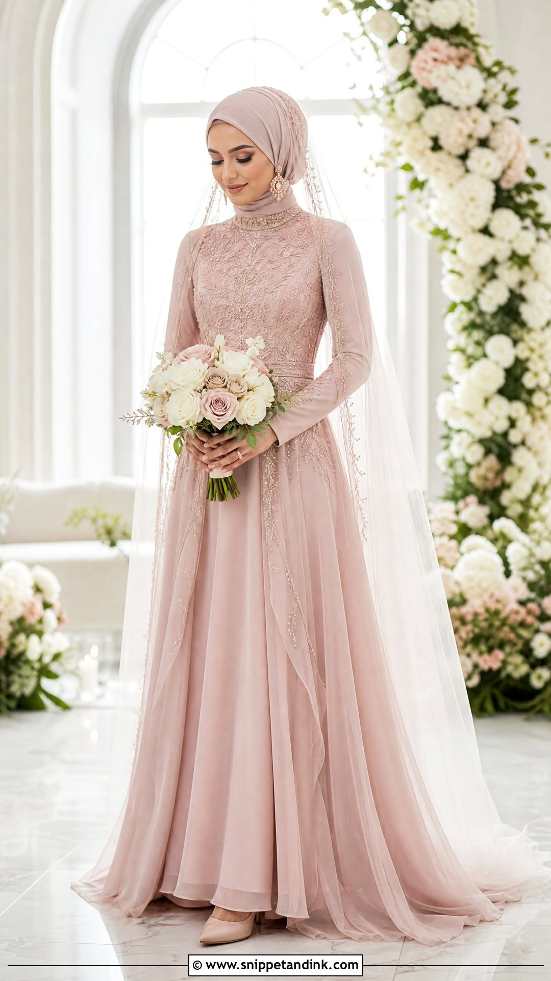 Blush Pink Islamic Bridal Dress - Snippet and Ink - 25 Islamic Bridal Dress Ideas