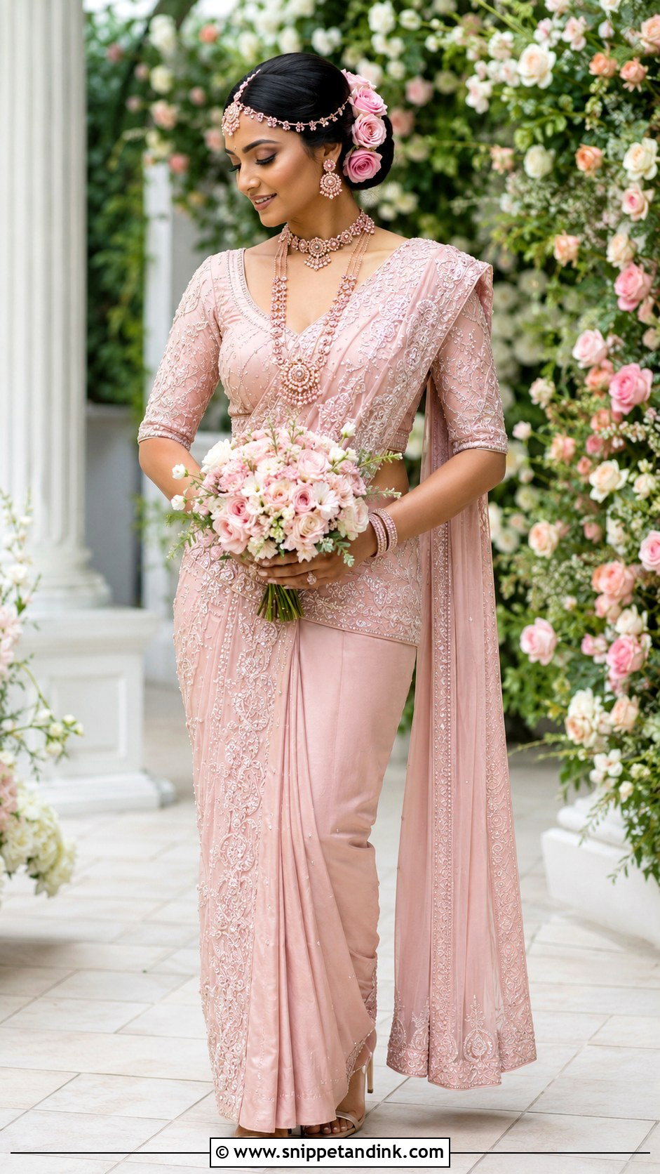 Blush Pink Kandyan Bride - Snippet and Ink - 20 Kandian Bride Sri Lanka Ideas