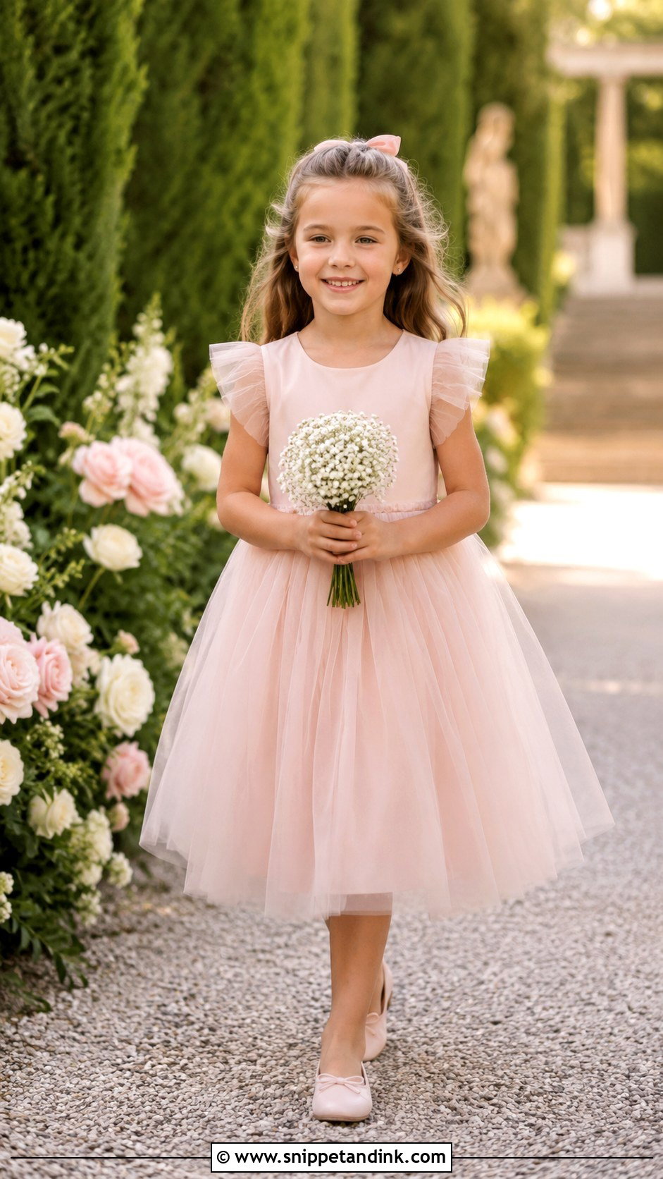 Blush Pink Kids Bridal Dress - Snippet and Ink - 20 Kids Bridal Dress Ideas