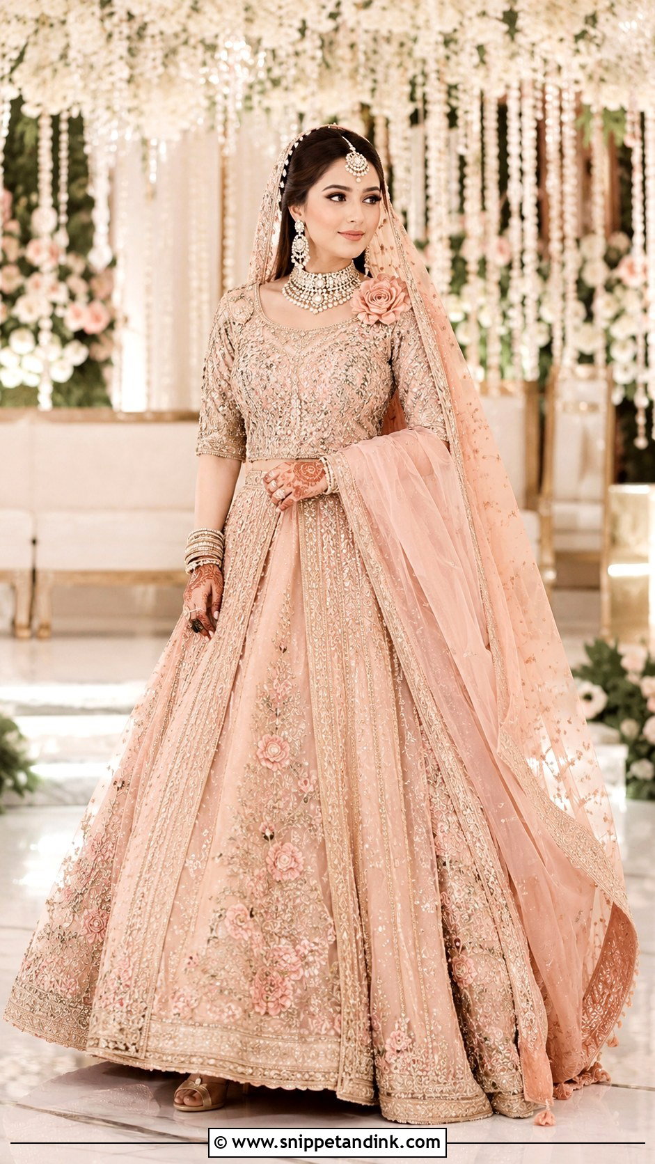 Blush Pink Lehenga Barat Dress - Snippet and Ink - 20 Barat Wedding Dress Ideas