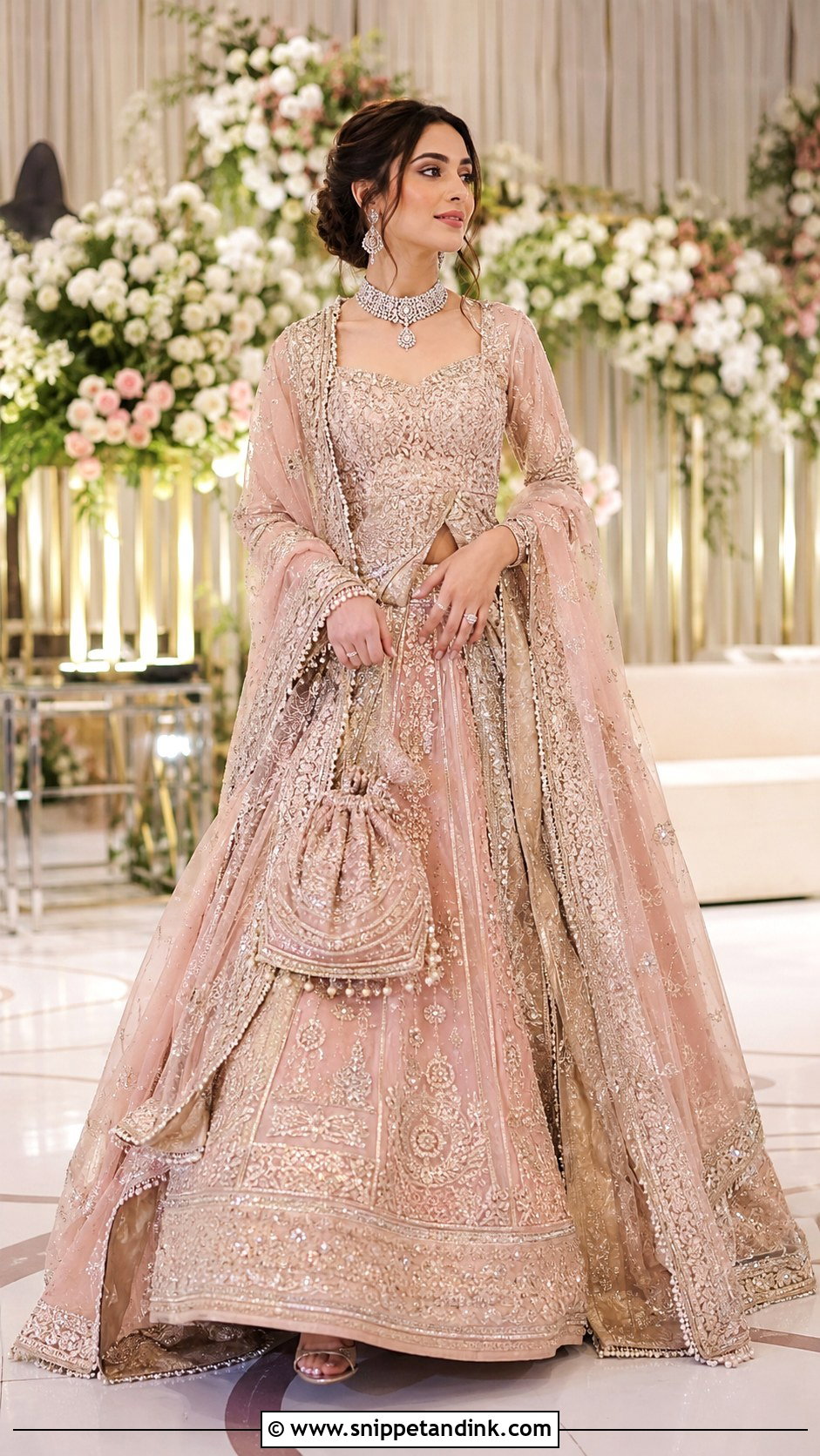 Blush Pink Lehenga Haris Shakeel Bridal Dress - Snippet and Ink - 20 Haris Shakeel Bridal Dresses