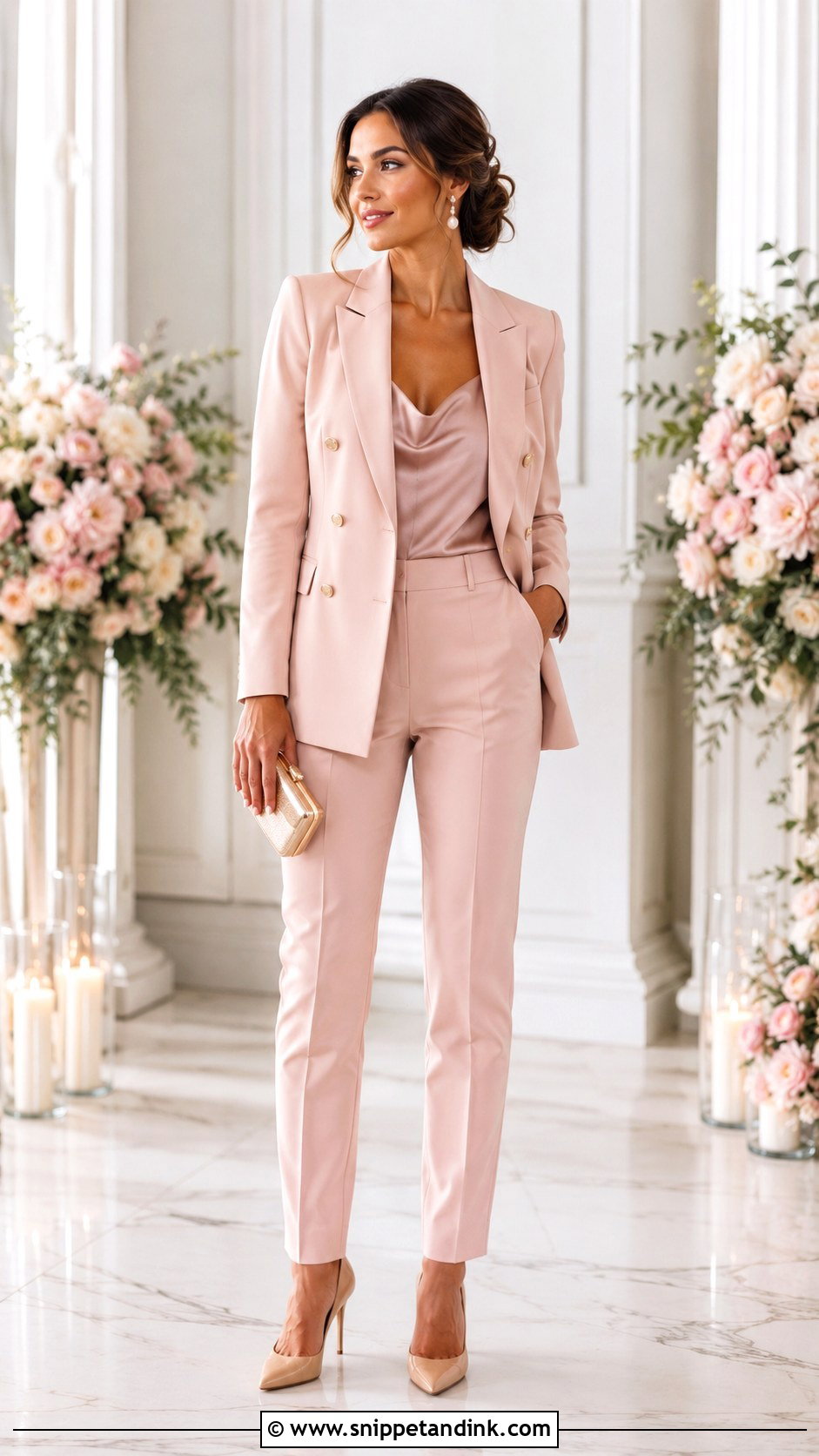 Blush Pink Maid of Honor Suit - Snippet and Ink - 20 Maid of Honor Suit Ideas