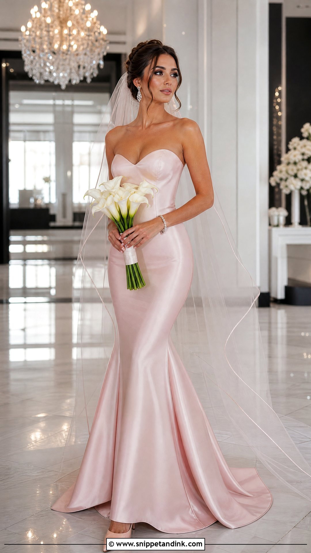 Blush Pink Mermaid Wedding Dress - Snippet and Ink - 20 Pastel Wedding Dresses