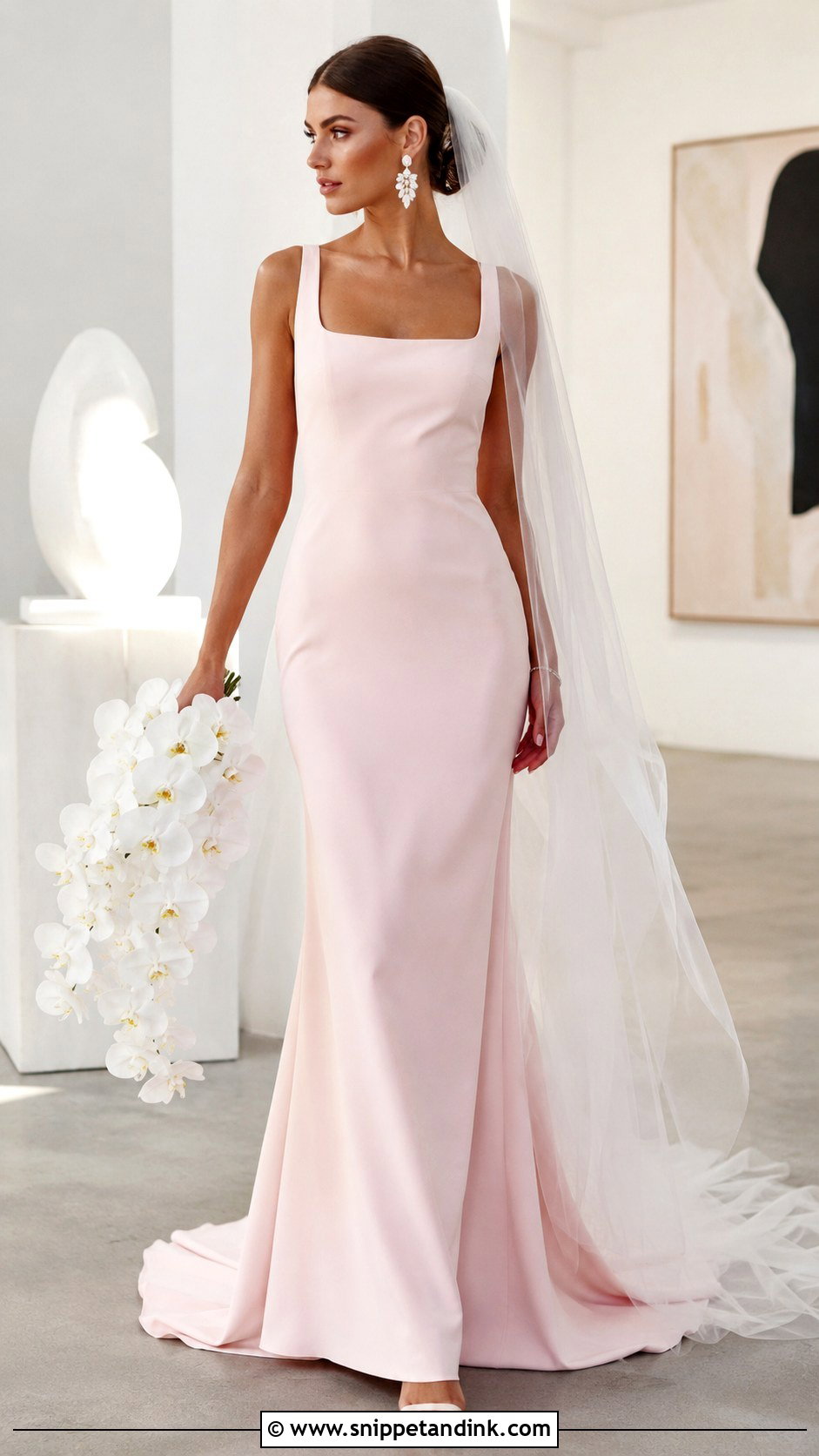 Blush Pink Modern Wedding Dress - Snippet and Ink - 30 Blush Pink Wedding Dress Ideas