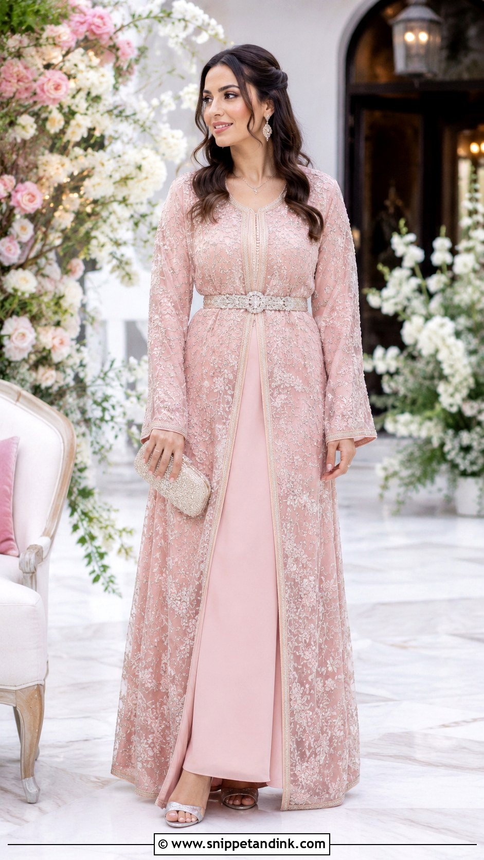 Blush Pink Moroccan Wedding Takchita - Snippet and Ink - 20 Morocco Wedding Dress Ideas