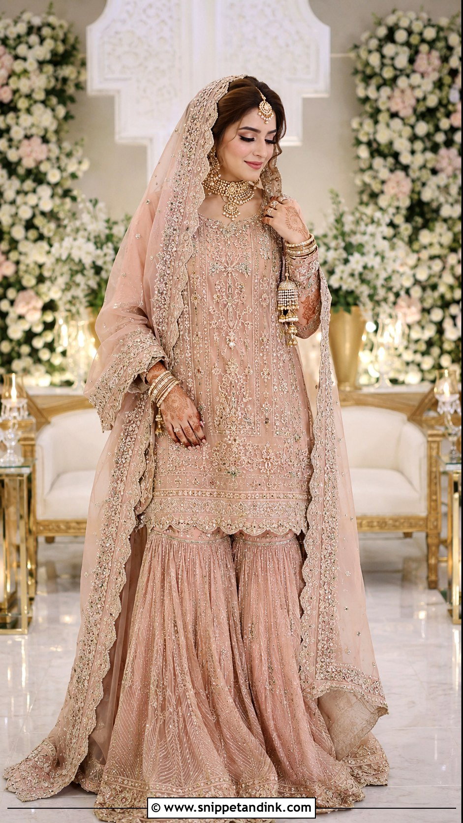 Blush Pink Nikah Farshi Gharara - Snippet and Ink - 25 Pakistani Nikah Bridal Wear Ideas