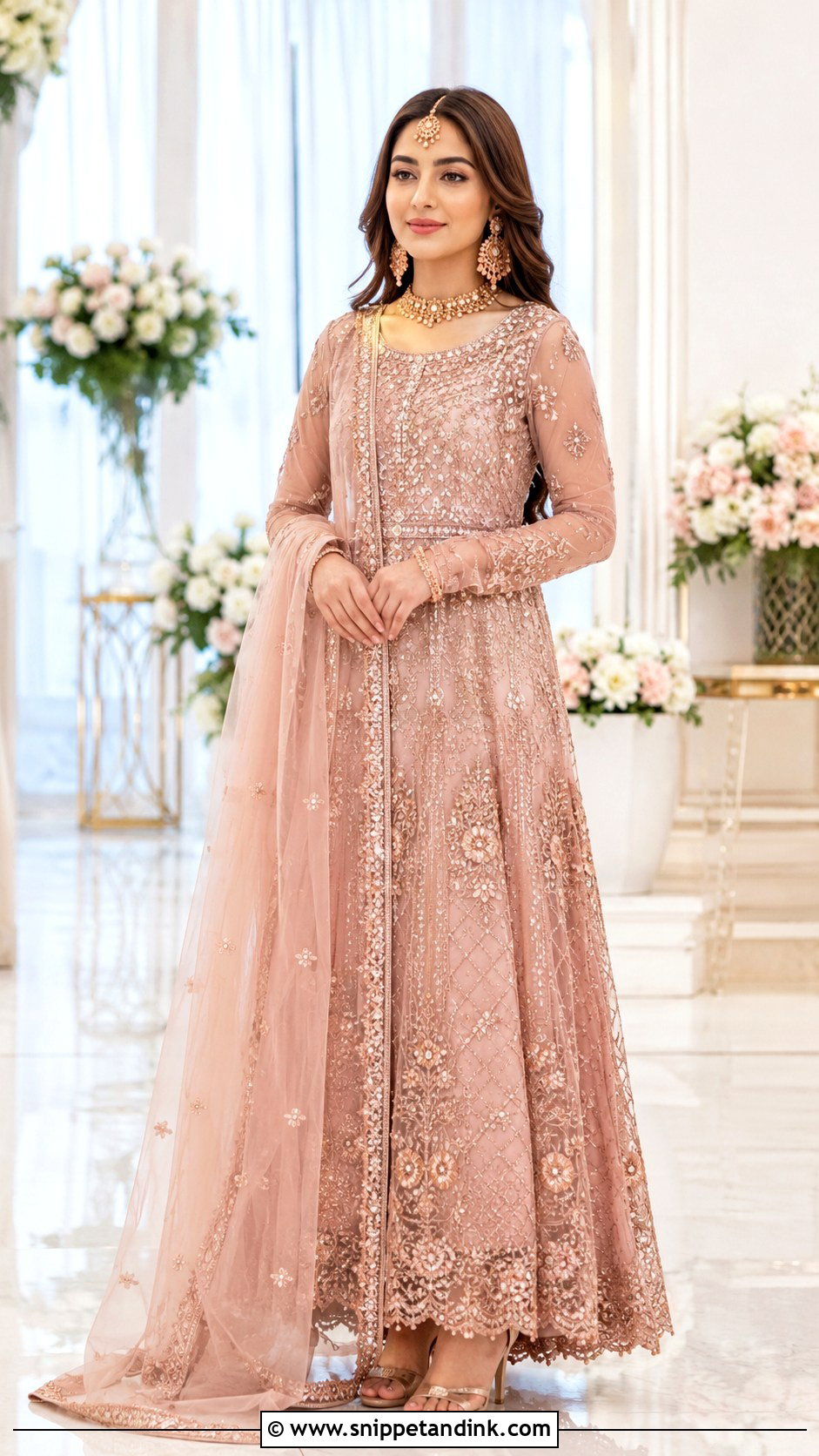 Blush Pink Nikah Maxi Outfit - Snippet and Ink - 25 Nikha Outfits for Bride