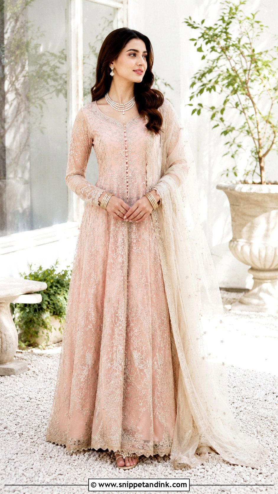 Blush Pink Nikah Pishwas Outfit - Snippet and Ink - 25 Pakistani Nikah Outfit Ideas