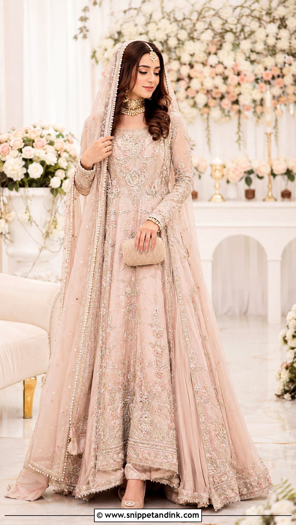 Blush Pink Nikah Pishwas Outfit - Snippet and Ink - 25 Nikah Outfit Muslim Pakistani Bridal Ideas
