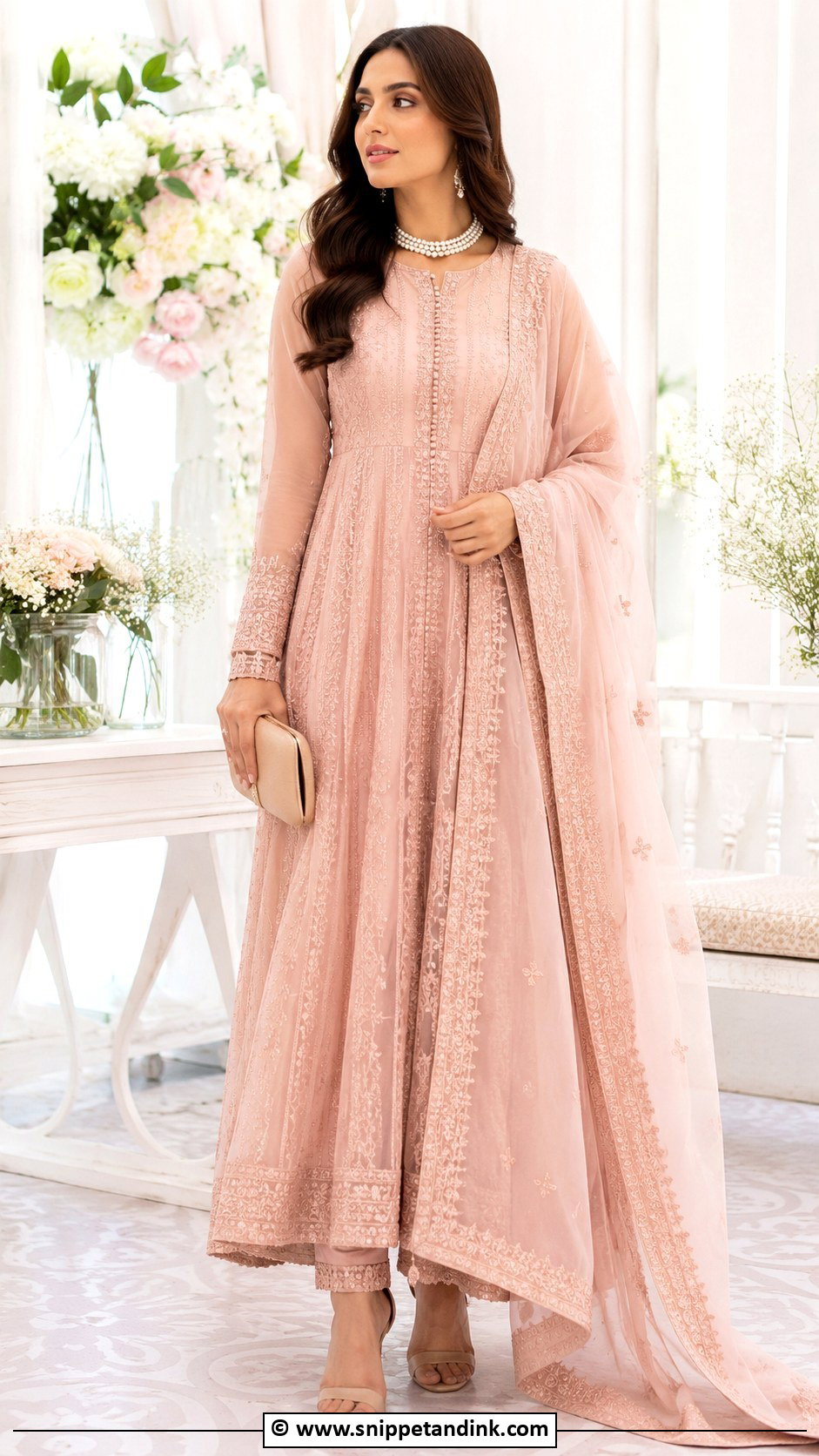 Blush Pink Nikkah Anarkali Outfit - Snippet and Ink - 35 Nikkah Outfit Ideas